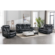 Soldano 3 Piece Leather Reclining Set Wayfair